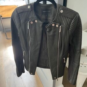 Olive green BCBG Maxazria leather jacket